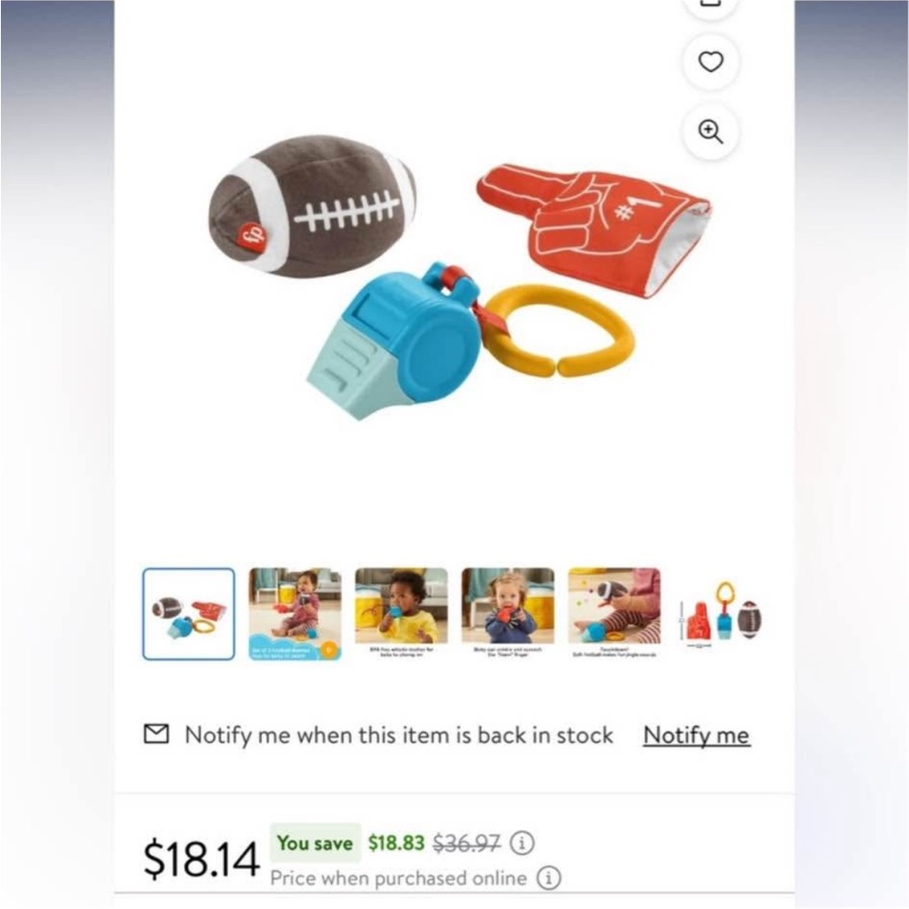 Fisher-Price Football Play Set with Orange and Blue - Picture 2 of 2